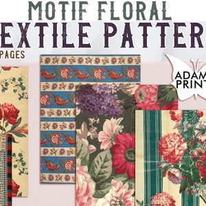 Patrón textil floral con motivo, en mal estado, kit de diario basura, papel para kit de diario, fondo de pantalla digital, papel digital, fondo imprimible