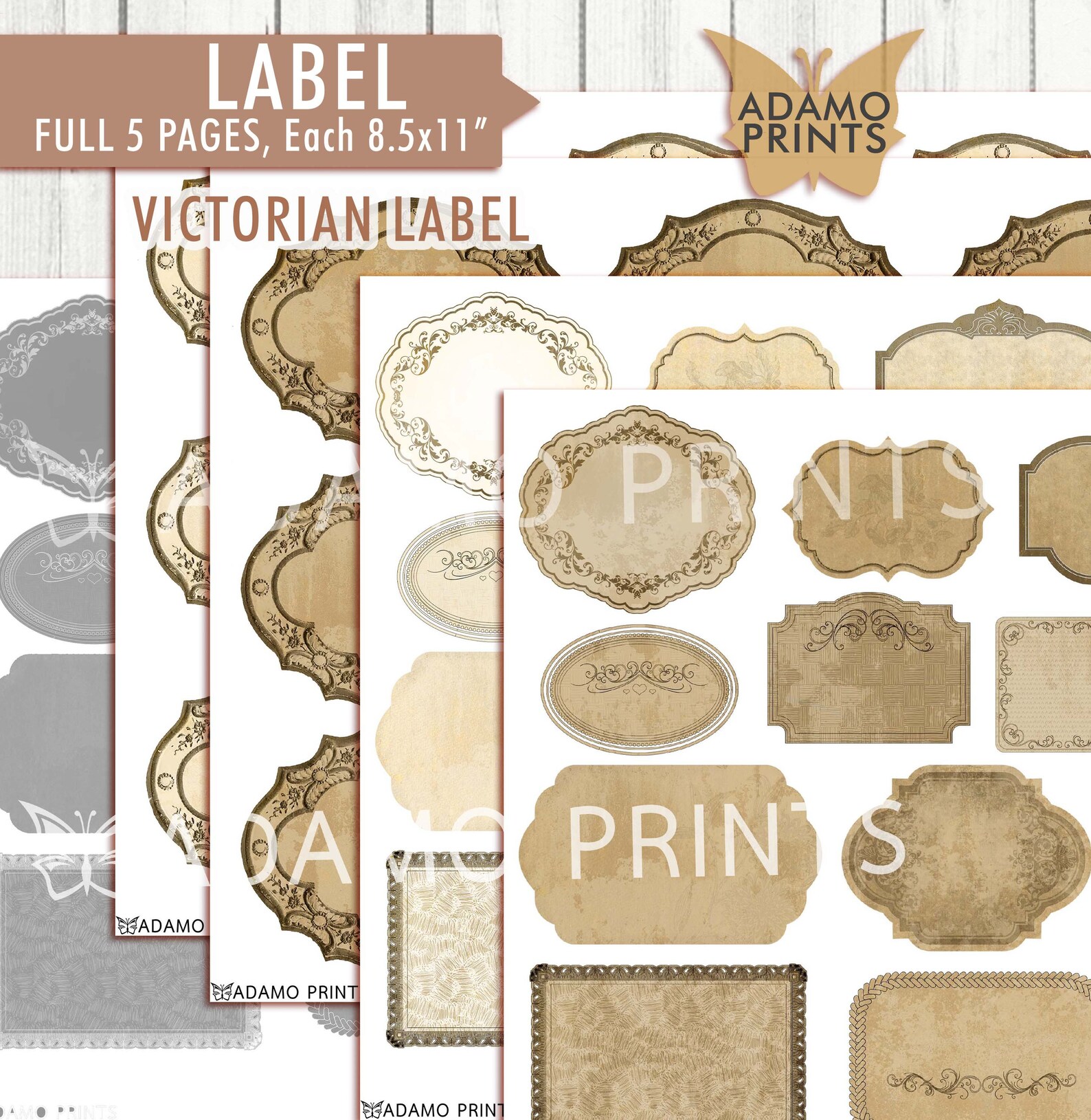 Labels Victorian Style Blank Labels Digital Labels Collage Etsy