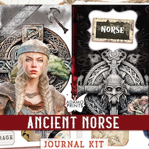 Ancient Norse Junk Journal Kit, Journal Page, Collage Sheets, Ephemera Norse Printable Journal Kit, Scrapbook Vintage Ancient Viking Warrior