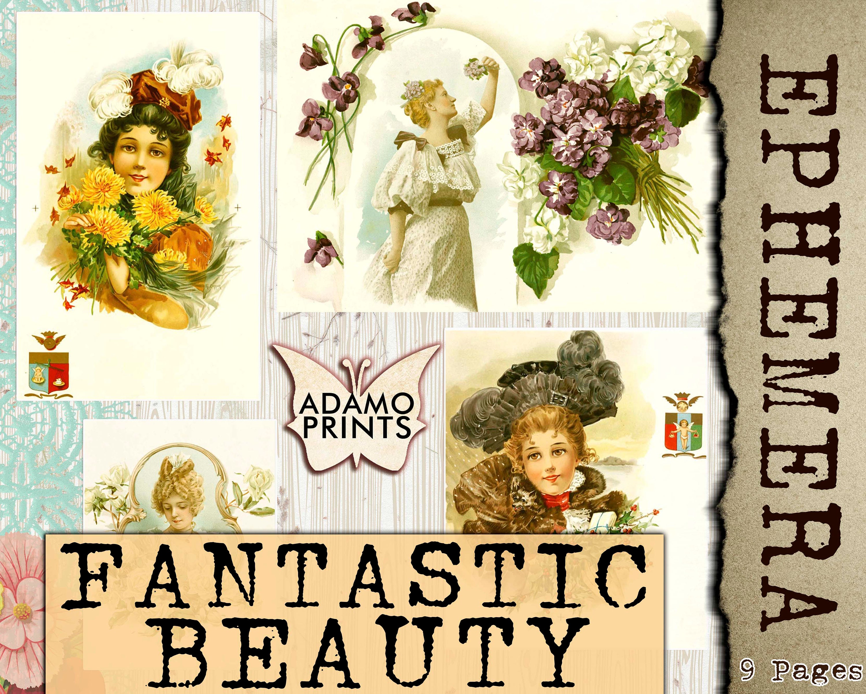 Junk Journal Kit Digital Collage Digital Images Victorian Women ...