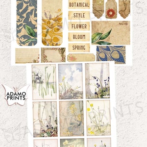 Botanical Garden Journal Kit, Journal Page, Ephemera Journal, Embellishments, Printable Journal Kit, Scrapbook Plants, Vintage Nature image 3