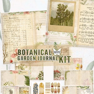 Botanical Garden Journal Kit, Journal Page, Ephemera Journal, Embellishments, Printable Journal Kit, Scrapbook Plants, Vintage Nature image 8