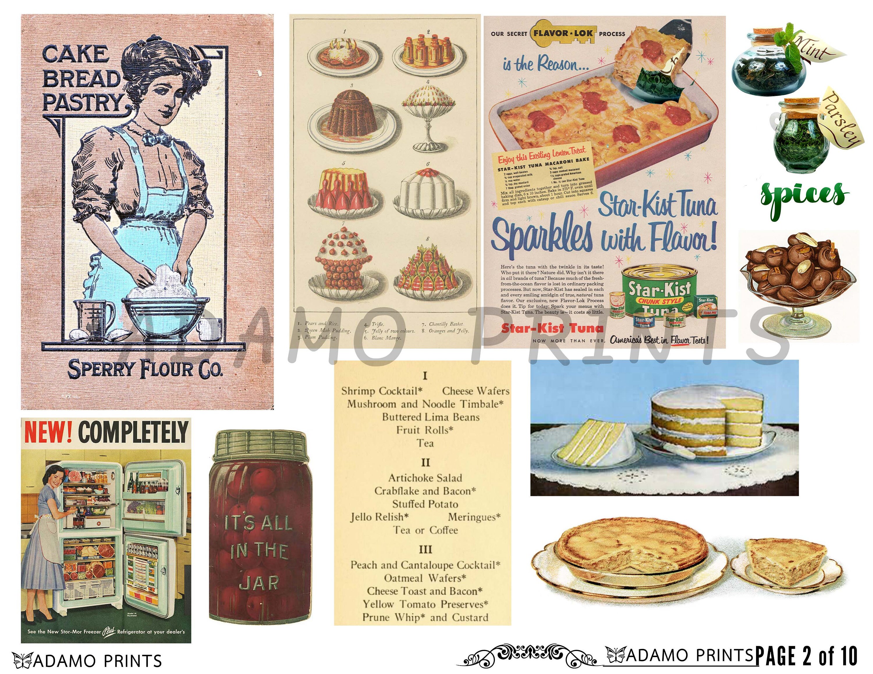 Vintage Cooking Ephemera Pack Food Ephemera Printable Etsy