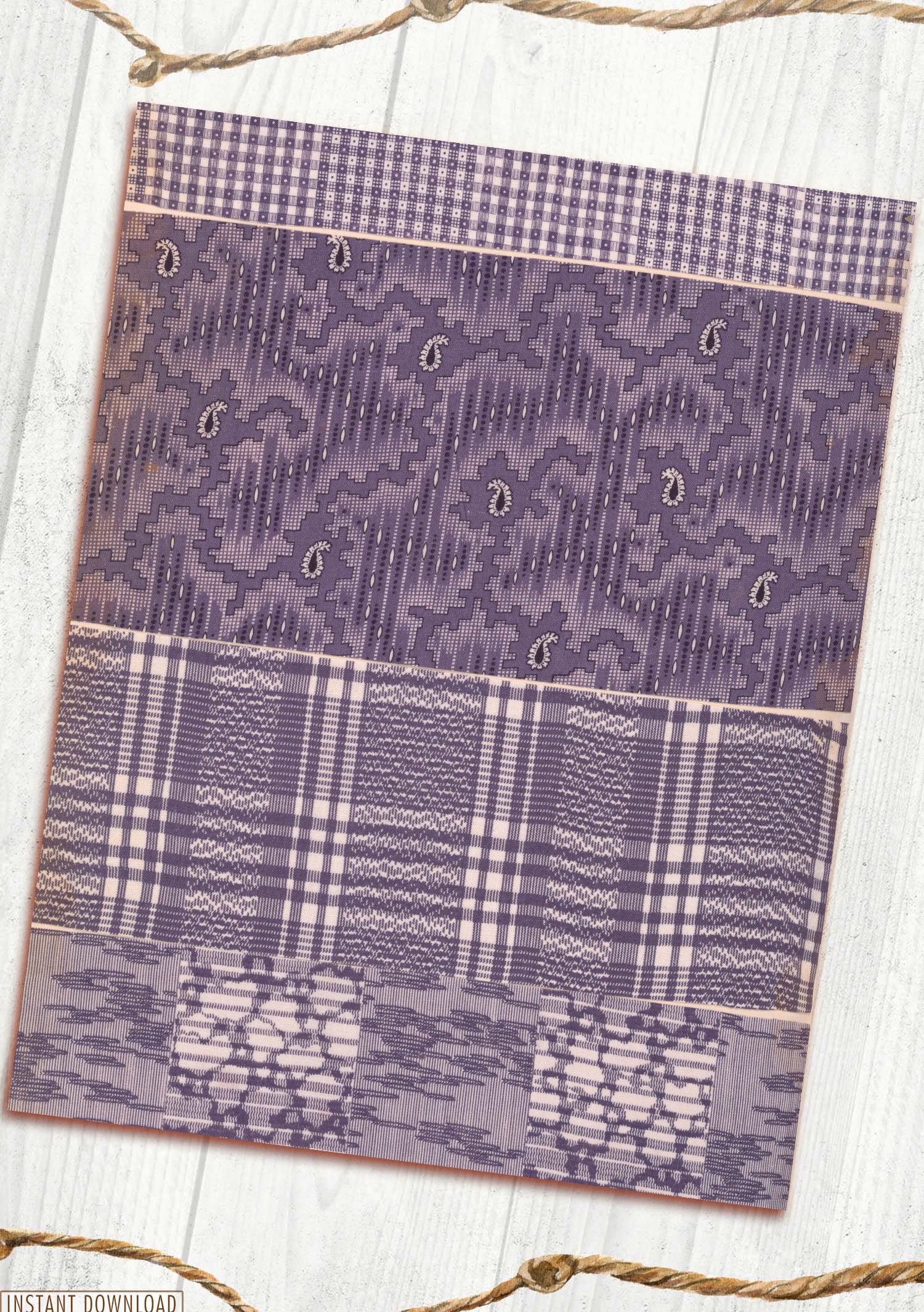 French Warp Stripes Purple, Paper Pattern, Shabby Paper, Paper Journal ...