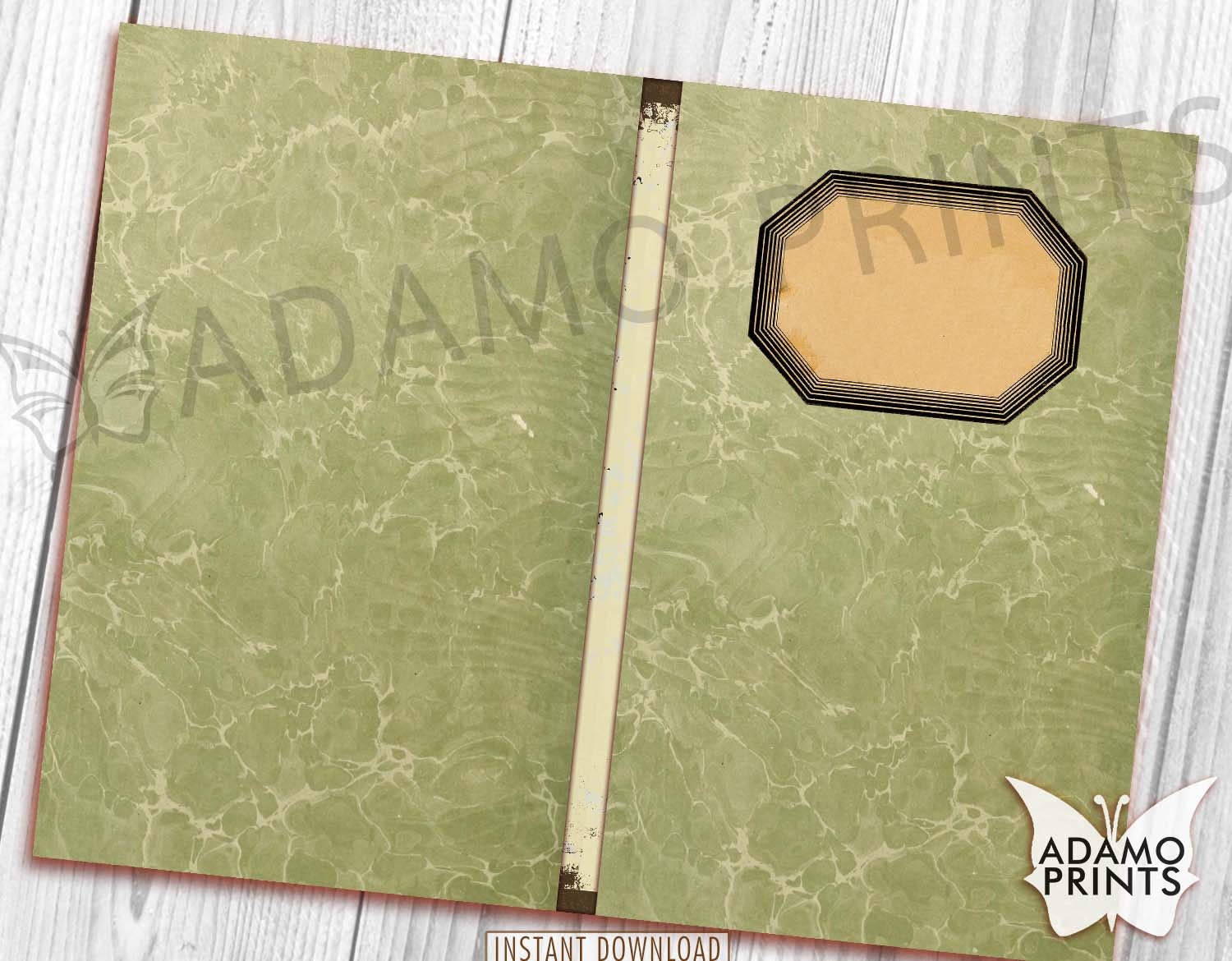 Shabby Green Junk Journal Cover Kit, Collage Ephemera (digital Image ...