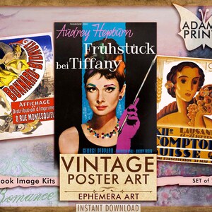Arte de pôster vintage, imagens vintage, itens efêmeros, colagem digital, ATC, viagem, imagem para impressão, itens efêmeros clássicos, kit de scrapbook, página de diário