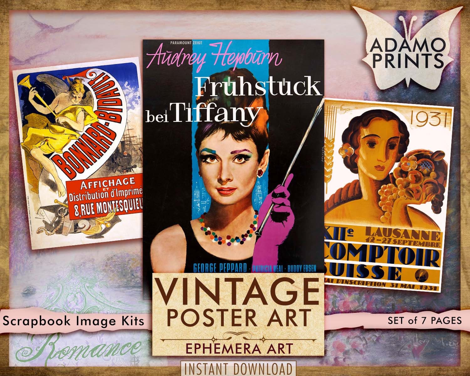 Vintage Book Cover, Victorian Digital, Ephemera Classics, Digital Images,  Vintage Art, Embellishment Digital, Ephemera Pack, Journal Kit 
