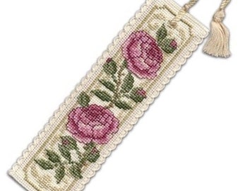Damask Rose Bookmark Cross Stitch Kit Textile Heritage