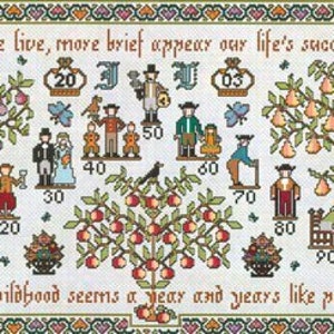 Long Dog Samplers Ages of Man Cross Stitch Pattern