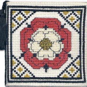 Tudor Rose Needle Case, Cross Stitch Kit, Textile Heritage