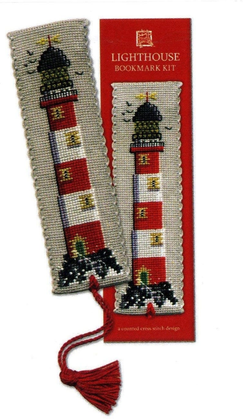 Lighthouse Cross Stitch Kit Bookmark by Textile Heritage Etsy