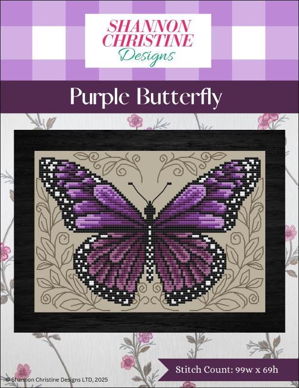 Purple Butterfly - Cross Stitch Pattern - Shannon Christine Designs ...