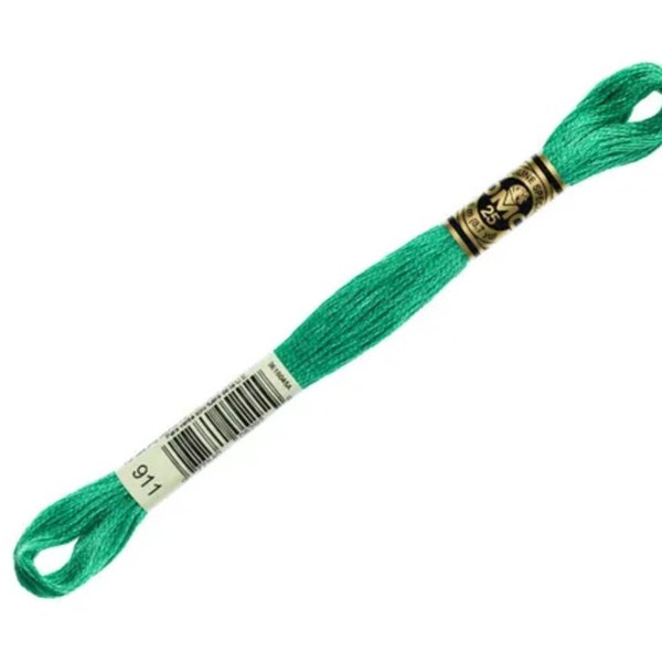 DMC Six-Strand Cotton Embroidery Floss # 911 - Medium Emerald Green - Article 117