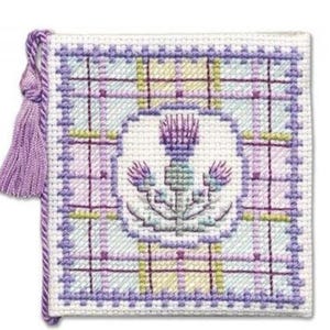 Tartan Thistles Needle Case, Cross Stitch Kit, Made in Scotland, Scottish, Textile Heritage