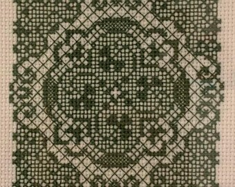 PDF, Cross Stitch Pattern, Irish Shamrock Cross Stitch, A look of Lace , Blackwork, Claddagh Cross Stitch Company