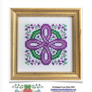 Celtic Lavender Cross - Easter - Cross Stitch Pattern PDF - Includes Free Bonus Chart for St Patrick's Day Claddagh Cross Stitch Company