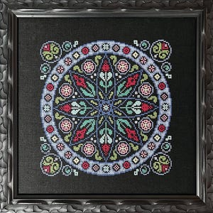 Ink Circles Rose Window Cross Stitch Pattern - Medieval - Gothic - Castlecore