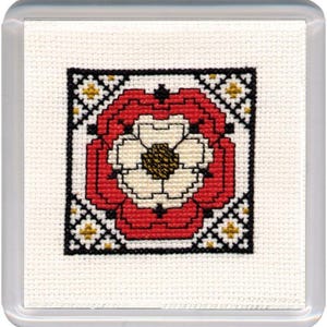 Coaster Cross Stitch Kit - Tudor Rose- Textile Heritage