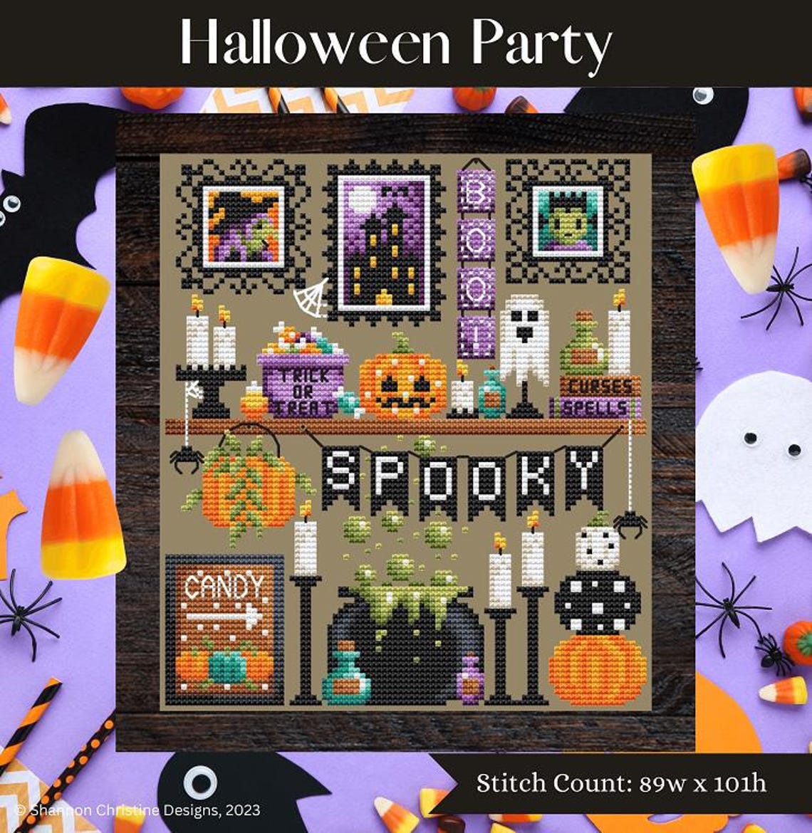Shannon Christine Designs - Halloween Party Cross Stitch Pattern ...
