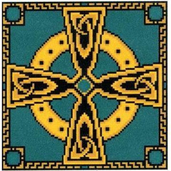 Celtic Cross, Jade , Religious, Cross Stitch Pattern, Needlepoint, Needlepoint Pattern, Embroidery, Landmark Tapestries & Charts