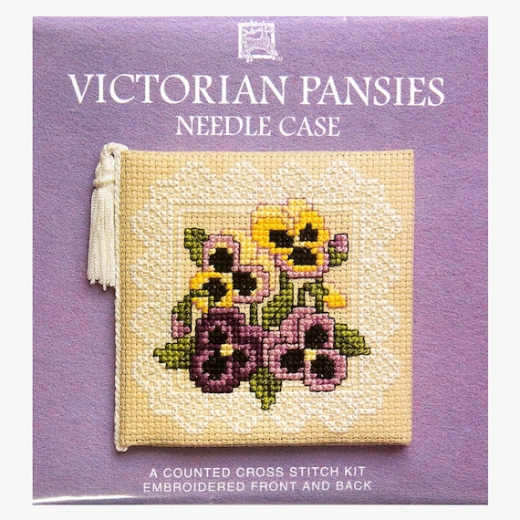 Kit. Bookmark to cross stitch. Pansies. Textile Heritage Collection