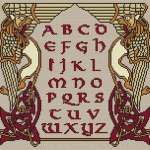 Norse Script Cross Stitch Pattern Viking Mythology Artists Alley