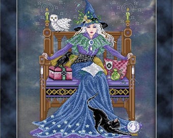 JE313 the Sorceress Cross Stitch Printed Chart by Joan Elliott - Etsy
