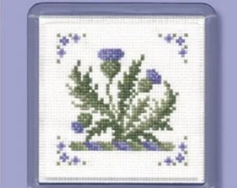 Coaster Cross Stitch Kit - Victorian Thistle- Textile Heritage