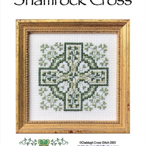 Shamrock Cross - Cross Stitch Pattern, Digital Download, PDF Pattern, Includes Bonus Chart, Celtic Cross, Claddagh Cross Stitch