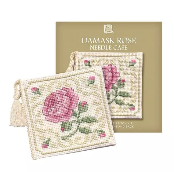 Textile Heritage Damask Rose Counted Cross Stitch Bookmark Kit New