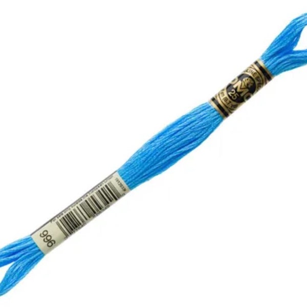 DMC Six-Strand Cotton Embroidery Floss # 996 - Medium Electric Blue - Article 117