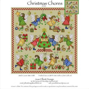 Joan Elliott Christmas Chores Cross Stitch Pattern - Fairy