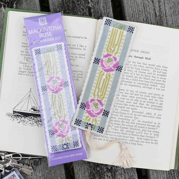 Mackintosh Rose Bookmark Cross Stitch Kit Made in Scotland