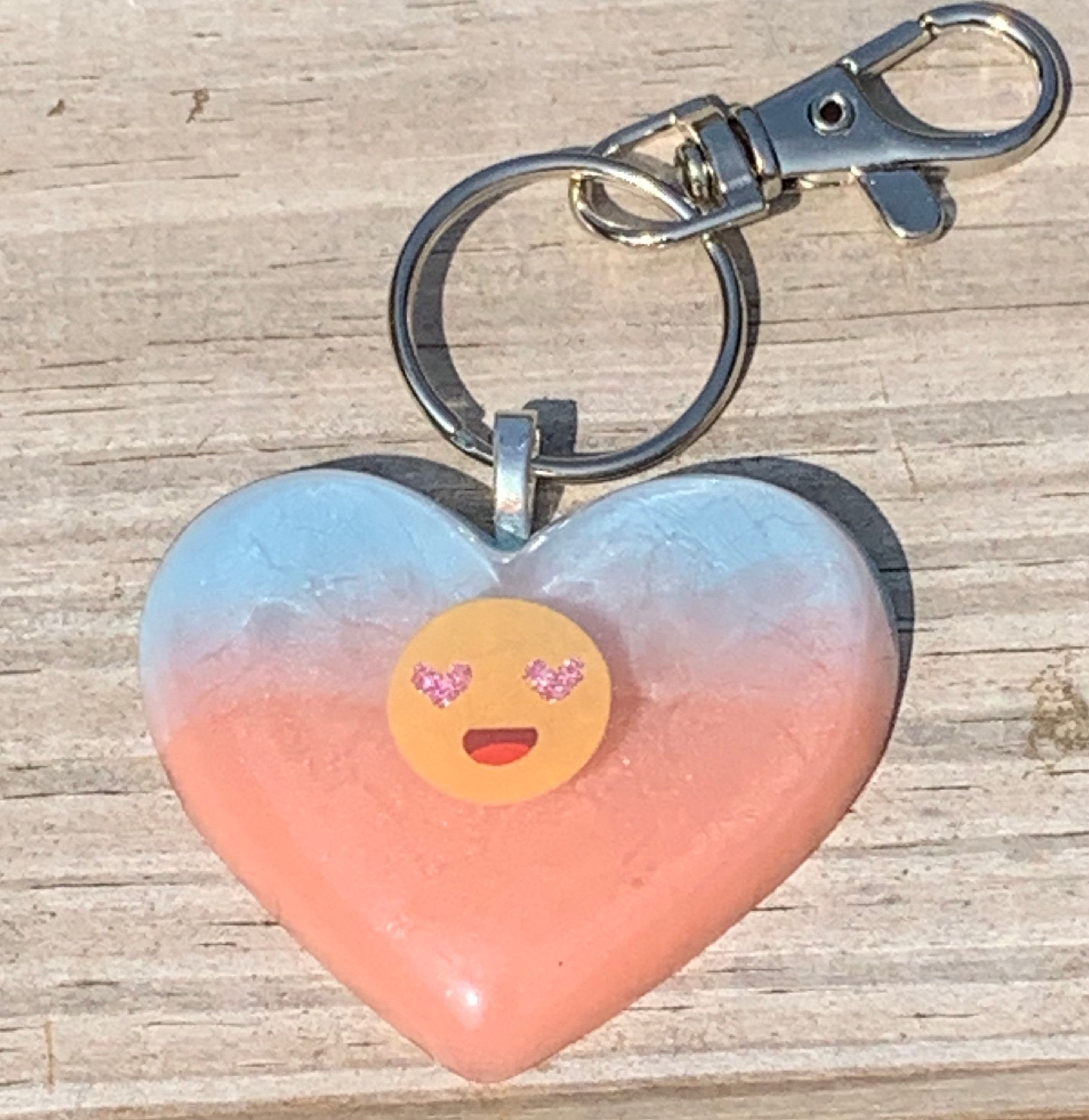 Heart emoji keychain Etsy