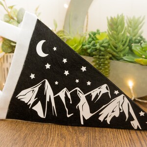 Mountains, Stars, and Moon - Pennant Flag