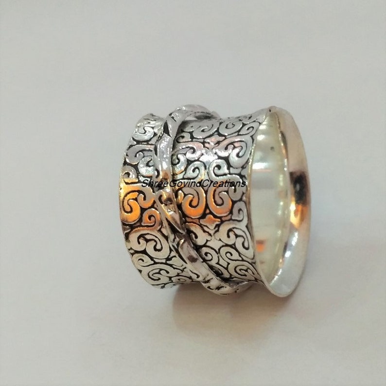 Anxiety Ring Statement Ring Oxidized Ring Ring 925 Sterling Silver Ring Occasional Gift Meditation Ring Fidget Ring Gift For her