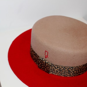 Unisex Flat Top Hat | Tweekleurige | Dierenprint lint