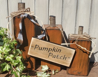 Wood Pumpkins, 4x4 Pumpkins, Wood Pumpkin Set, Fall Porch Decor, Rustic Wood Pumpkins, Block Pumpkins, Fall Decor