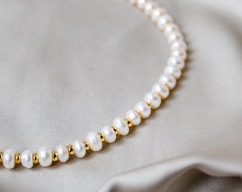 Pearl Beaded Necklace, Wedding Pearl Necklace, Elegant Pearl Necklace, Anniversary Gift, Gift for her, Gift for mom, Birthday Gift