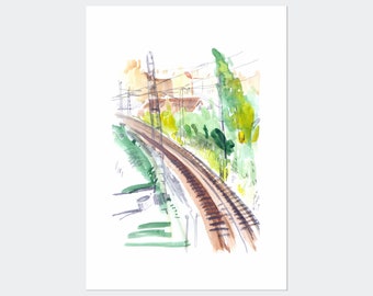A4 print - Railways - Bornholmer str., Berlin