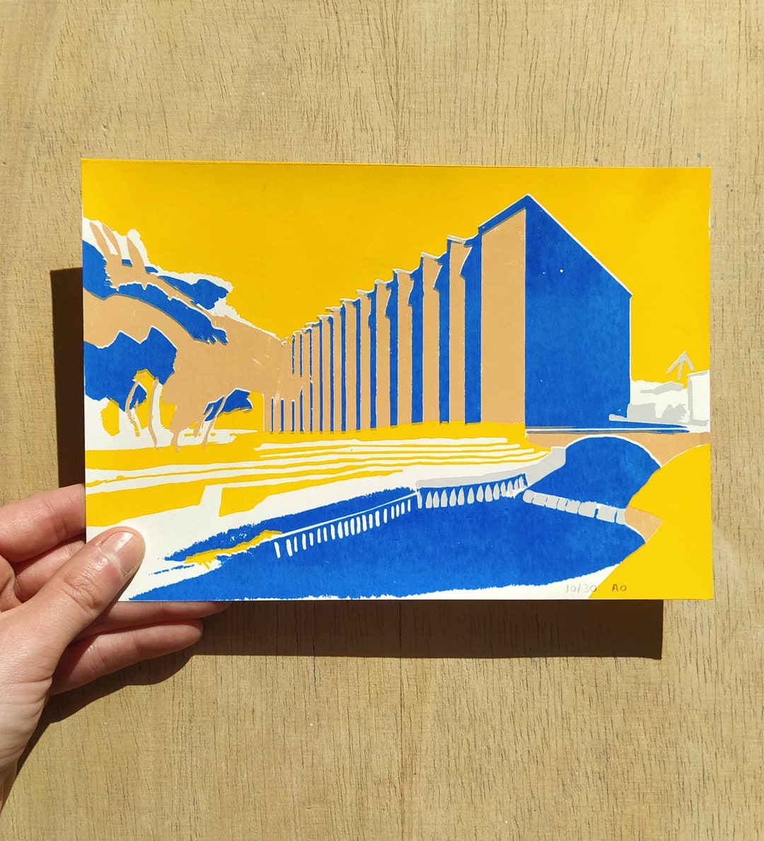 Abspannwerk Scharnhorst Threecolor Screenprint A5 Etsy