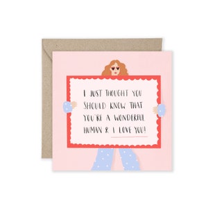 You're a wonderful human, Galentines Card, Valentines Card, Greetings Card