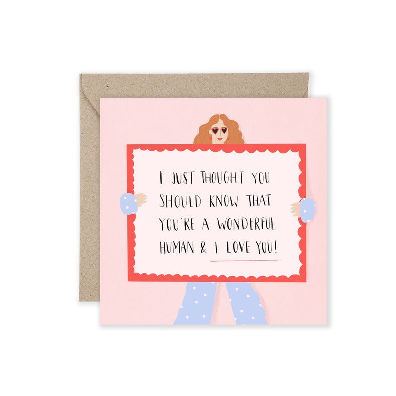 You're a wonderful human, Galentines Card, Valentines Card, Greetings Card image 1