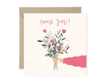 Thank you, Bunch of flowers, Greetings Card