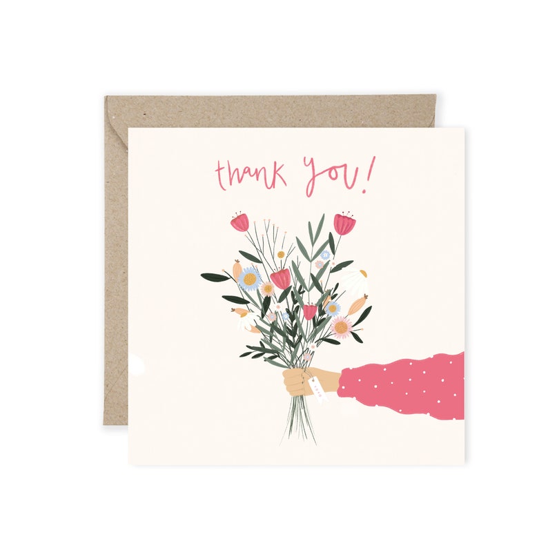 Thank you, Bunch of flowers, Greetings Card image 1