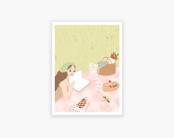 Picnic time, digital print, illustration