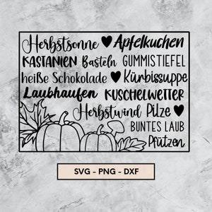 Herbst Plotterdate、Herbstliebe SVG、DXF、PNG、Sofort ダウンロード