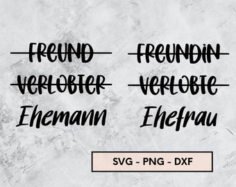 Freundin Verlobte Ehefrau, Freund Verlobter Ehemann, Sofort Download, png, dxf, svg, Hochzeit, JGA