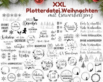 May include: A festive Christmas-themed graphic with text and design elements. The image features various holiday-related phrases and illustrations, including Christmas trees, snowflakes, and decorative circles. The text includes phrases like "Frohe Weihnachten" and "Hallo Winter."