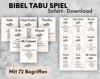 Bibel Tabu Spiel, Sofort Download mit 72 Begriffen, Ostern, Jugendgruppe, Gemeinde, Bibel Taboo